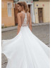 Beaded Tank Bodice Chiffon Slit Wedding Dress